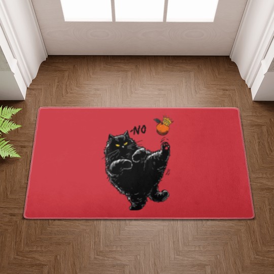 Discover No Kings in America Black Cat Doormats, No Kings Doormats, Funny Political Meme Doormats