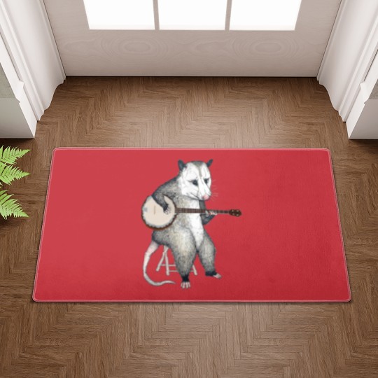 Discover Opossum Playing Banjo Guitar Possum Live Weird Trash Kitty Doormats