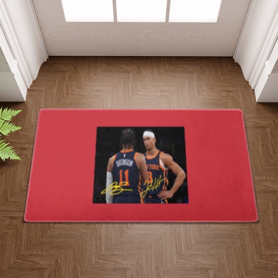 Discover Jalen Brunson and Josh Hart With Signature Vintage Doormats, New York Basketball Retro 90s Doormats