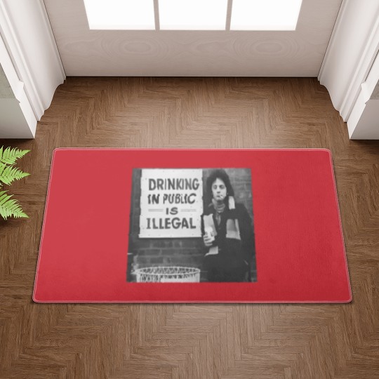 Discover Billy Joel Drinking In Public Is Illegal Unisex Cotton Doormats