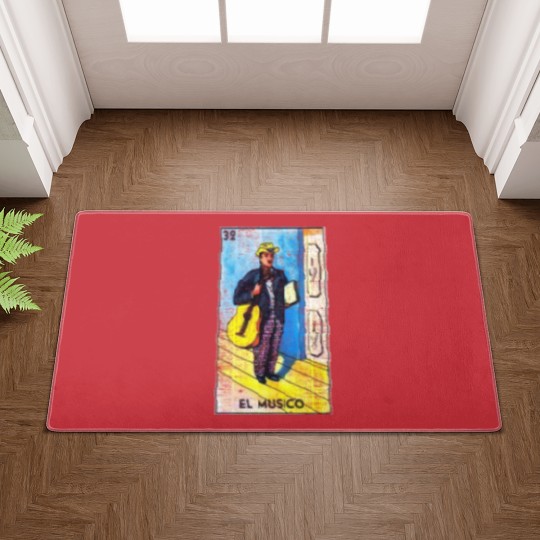 Discover El Musico Mexican Loteria Bingo Card Doormats