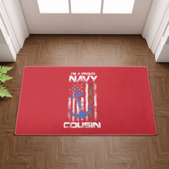 Discover Proud Navy Cousin American Flag Vintage Doormats