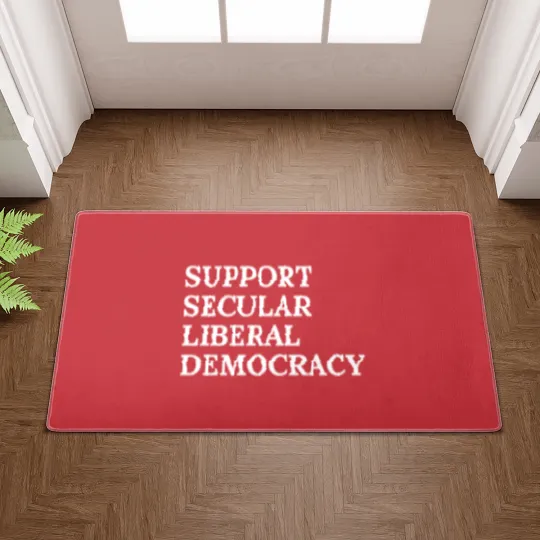 Discover Text: Support Secular Liberal Democracy (white) Doormats
