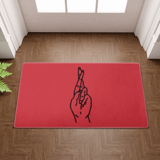 Discover Hand Fingers Crossed Doormats
