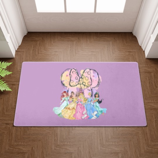 Discover Vintage Disneyyy Princess Squad Doormats, Watercolor Castle Doormats