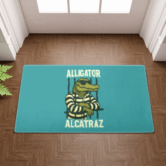 Discover Alligator Alcatraz Doormats Comfort Colors, Funny Gator Doormats, Retro Unisex Graphic Doormats