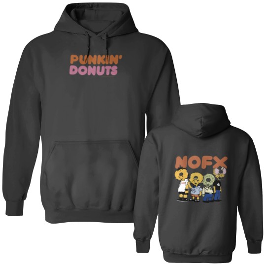 Discover Vintage 1999 NOFX Punkin Donuts Simpson Parody Original Punk 90s Double Sided Hoodies