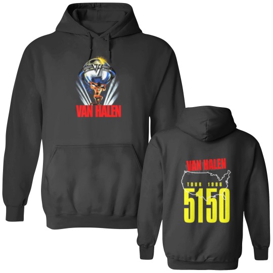 Discover Reprint van 5150 1986 Tour Concert Double Sided Hoodies