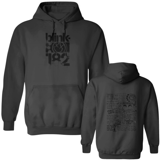 Discover Blink182 The World Tour 2023 Double Sided Hoodies, Blink Smile 182 Double Sided Hoodies, B182 Lyric Album Song