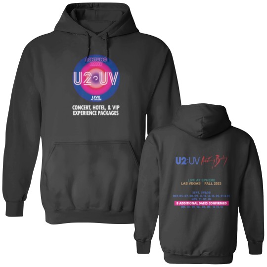 Discover U2 Las Vegas Double Side Double Sided Hoodies ,U2 Ultraviolet Sphere 2023,U2 UV logo,U2 Live at Sphere,U2 matching trip Double Sided Hoodies,U2 Venetian,U2 residency