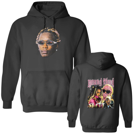 Discover YOUNG THUG "SLATT"  Front an Back Throwback Double Sided Hoodies, Double Sided Hoodies