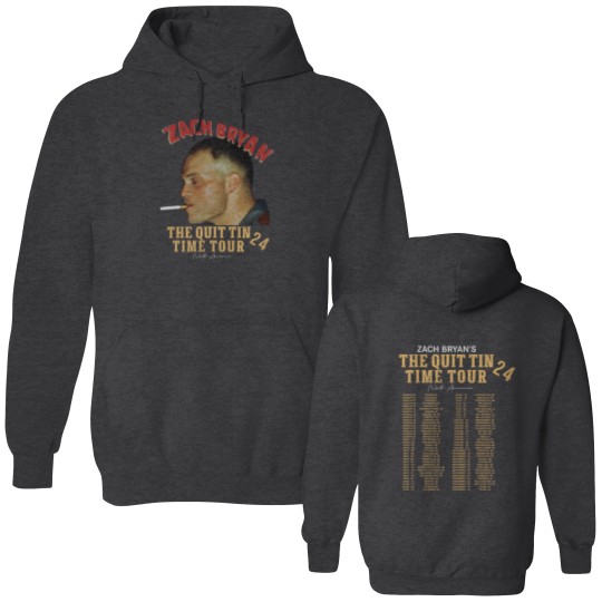 Discover Zach concert 2024, The Quittin Time 2024 Tour tracklist,Graphic Bryan's Double Sided Hoodies