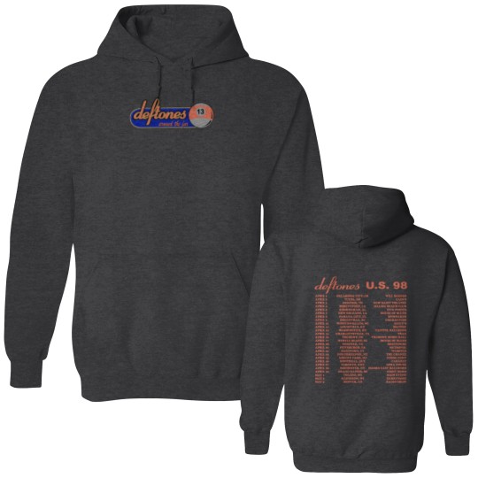 Discover Deftone U.S 1998 Tour Cotton Black Unisex Double Sided Hoodies S-5XL Men Women