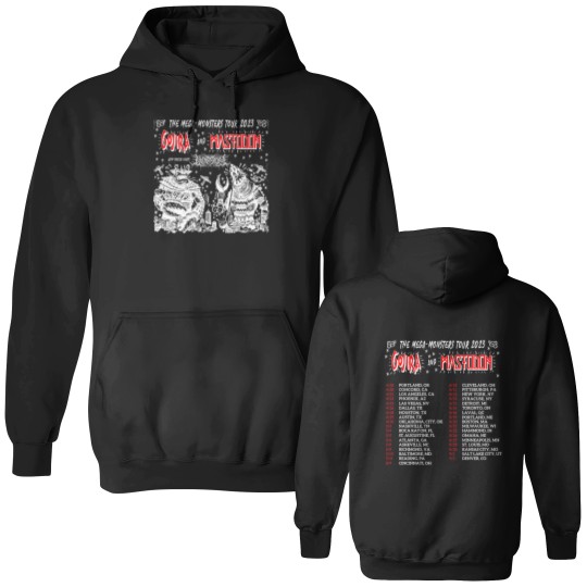 Discover Color Gojira and Mastodon The Mega Monsters Tour 2023 Double Sided Hoodies