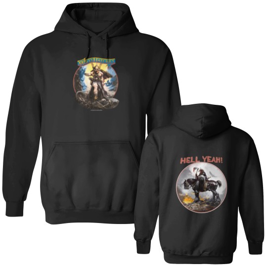 Discover Vintage Molly Hatchet HELL YEAH Frank Frazetta Concert Tour Double Sided Hoodies Double Sided Hoodies