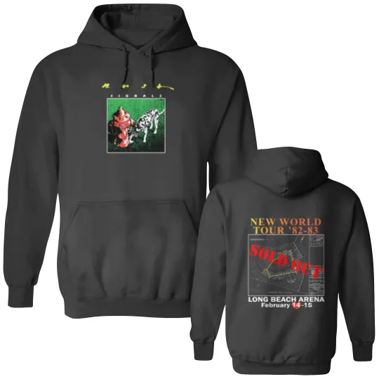Discover Rush Signals New World Tour 82-83 Long Beach Arena Double Sided Hoodies