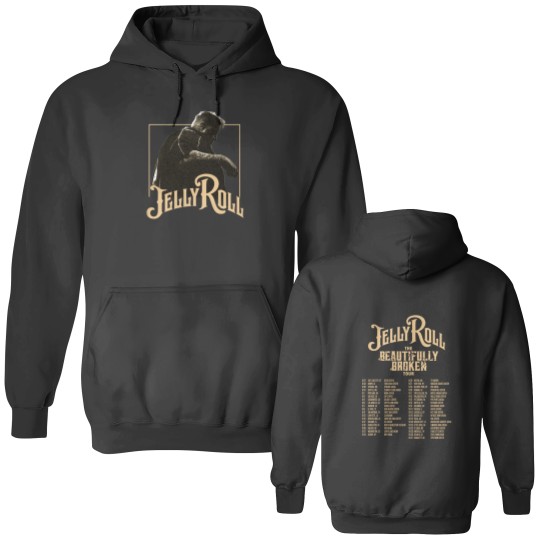 Discover Vintage Jelly Roll The Beautifully Broken Tour 2024 Double Sided Hoodies