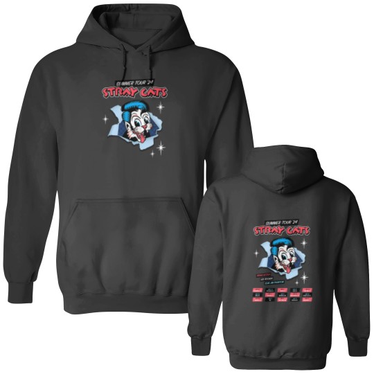 Discover Stray Cats Summer Tour 2024 Double Sided Hoodies, Stray Cats Band Fan Double Sided Hoodies, Stray Cats Concert Double Sided Hoodies