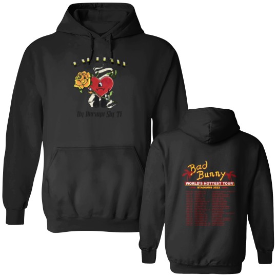 Discover Bad Bunny Un Verano Sin Ti Merch Pink Double Sided Hoodies, Un Verano Sin Ti New Merch