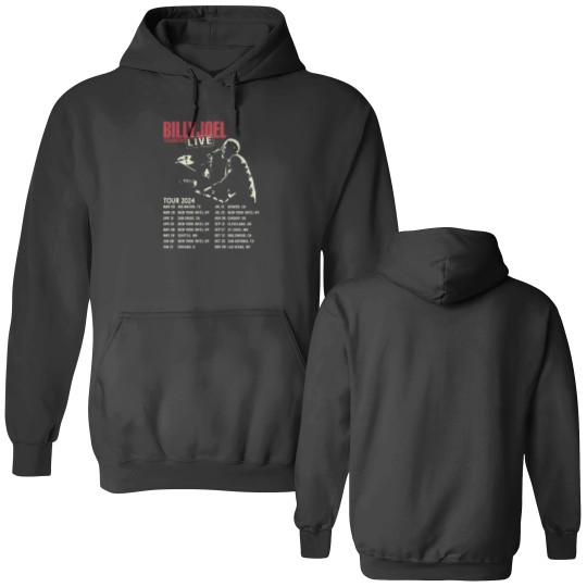 Discover Billy Joel Music Tour 2024 Font & Back Double Sided Hoodies