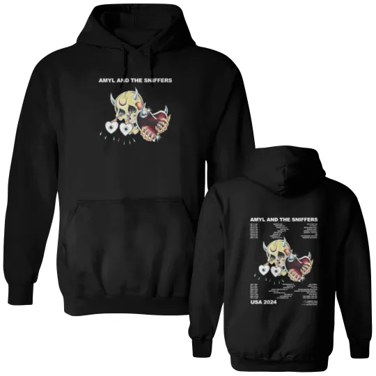 Discover Amyl & The Sniffers US 2024 Tour Double Sided Hoodies, Amyl and The Sniffers Band Fan Double Sided Hoodies
