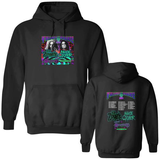Discover Alice Cooper & Rob Zombie For The Freaks on Parade 2024 Double Sided Hoodies