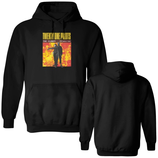 Discover Pilotss band 2024-2025 Clancy World Tour Double Sided with Dates Unisex Double Sided Hoodies