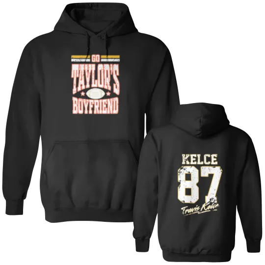 Discover Go Taylors Boyfriend Double Sided Hoodies, Vintage Travis Kelce Double Sided Hoodies
