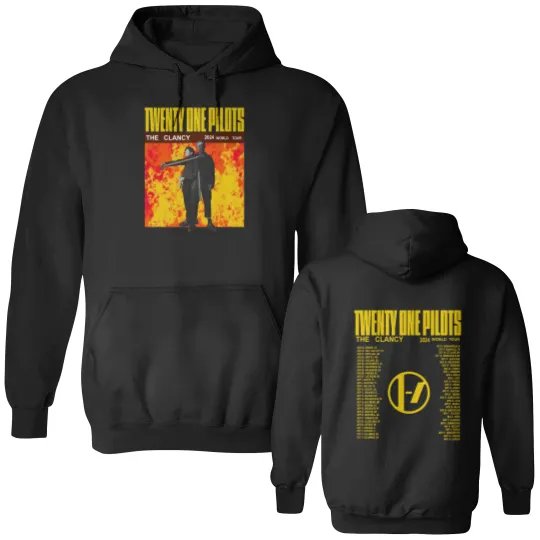 Discover Pilotss Band 2024-2025 The Clancy World Tour Double Sided Hoodies, Pilotss band 2024 Concert Double Sided Hoodies