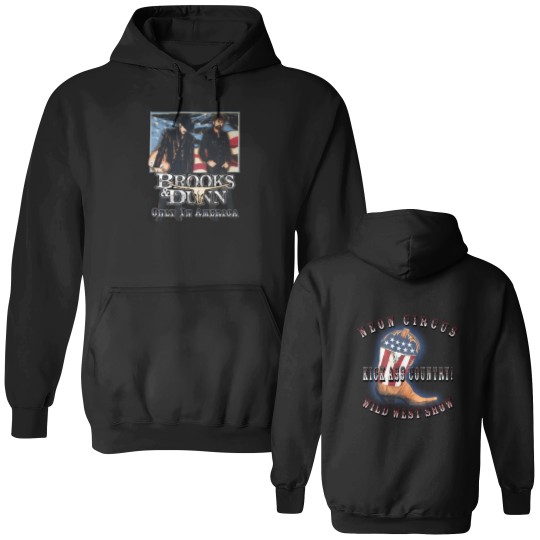 Discover Vintage 00's BROOKS AND DUNN Only In America Neon Circus Kick Ass Double Sided Hoodies