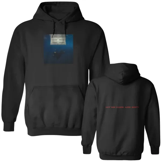 Discover Billie Eilish Hoodie Black Hit Me Hard And Soft Cover 3D Hoodie