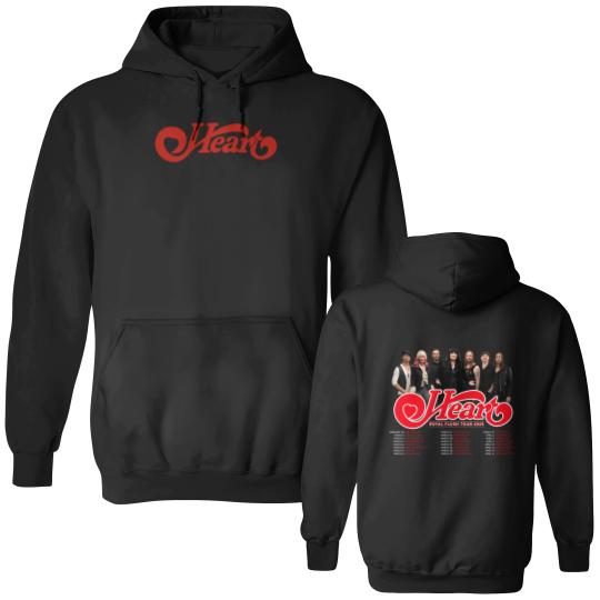 Discover 2025 Heart Band Royal Flush Tour Double Sided Hoodies, Rock Band Heart 2025 Tour Double Sided Hoodies, Heart Band Fan Gift, Heart Band Merch, Heart Band Graphic Double Sided Hoodies