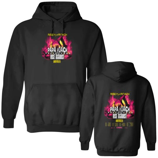 Discover Papa Roach And Rise Against Rise Of The Roach Tour 2025 Tour Dates  Double Sided Hoodies