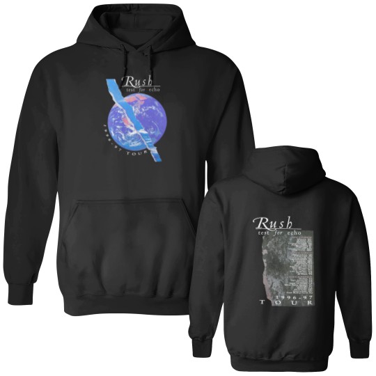 Discover Rush Test For Echo 1996-97 Tour Double Sided Hoodies, Rush Band T-Shir