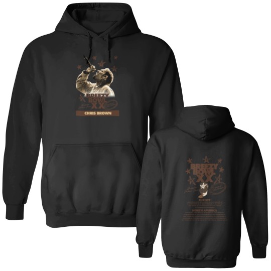 Discover Chris Brown Breezy Bowl XX Summer Tour 2025 Printing Double Sided Hoodies