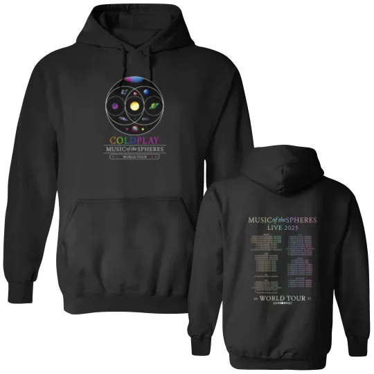 Discover 2025 Coldplay World Tour Double Sided Hoodies, Gift For Fans