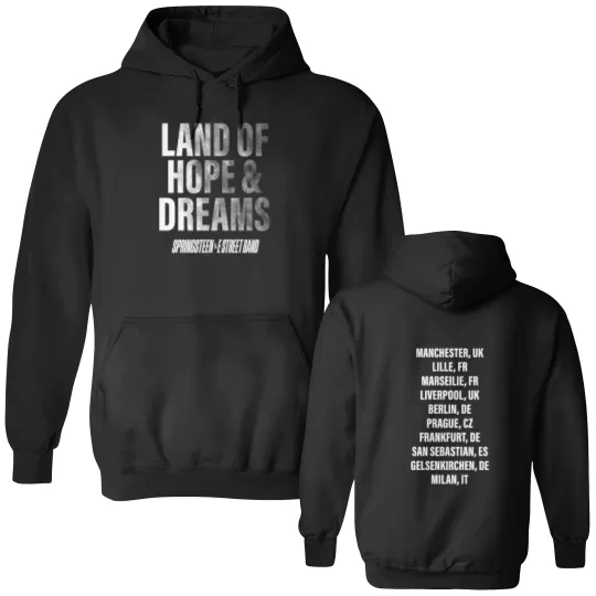Discover Springsteen & The E Street Band 2025 Land Of Hopes & Dreams Tour Double Sided Hoodies Double Sided Hoodies Gift