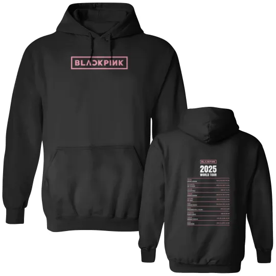 Discover Blackpink 2025 World Tour Dates Logo Unisex Double Sided Hoodies Gift for Friend Size S-4XL