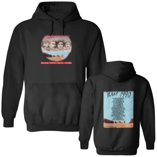 Discover The Highwaymen 1990 Kick Off Concert Tour Double Sided Hoodies, Highwaymen Begin Tour 1990 Double Sided Hoodies