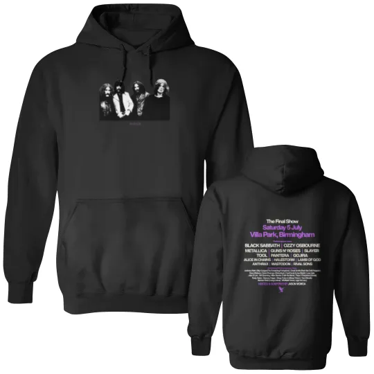 Discover Black Sabbath Band Photo The Final Show July 5 Back To The Beginning 2025 Double Sided Hoodies