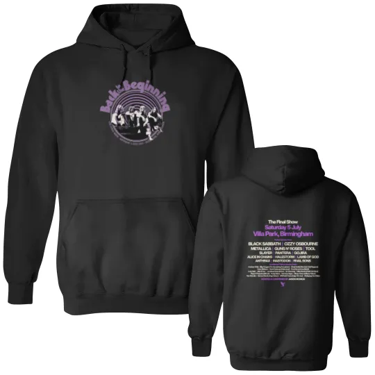 Discover Black Sabbath Ozzy Final Show 2025 Villa Park Double Sided Hoodies