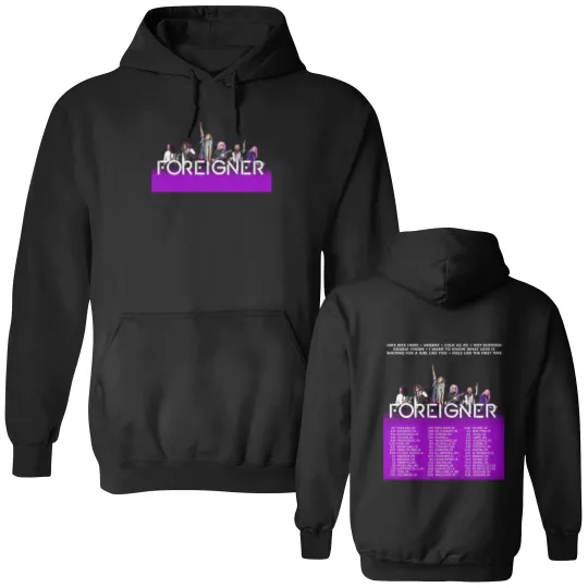 Discover Foreigner Band 2025 Tour Double Sided Hoodies Black Unisex S-2XL