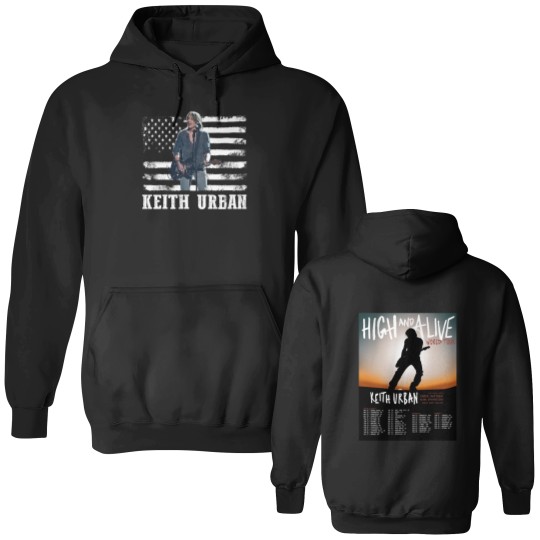 Discover Keith Urban Vintage Double Sided Hoodies, Keith Urban High And Alive Tour 2025 Double Sided Hoodies