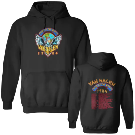 Discover Vintage 1984 van Tour Of The World For Men Women Unisex Double Sided Hoodies