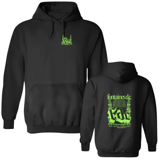 Discover Fontaines DC Band USA Tour 2025 Double Sided Hoodies Concert Reprint