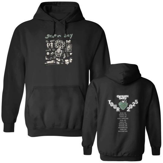 Discover Green Day Tour 2025 Asia And Australia Tour Merch Two Sides Unisex Double Sided Hoodies