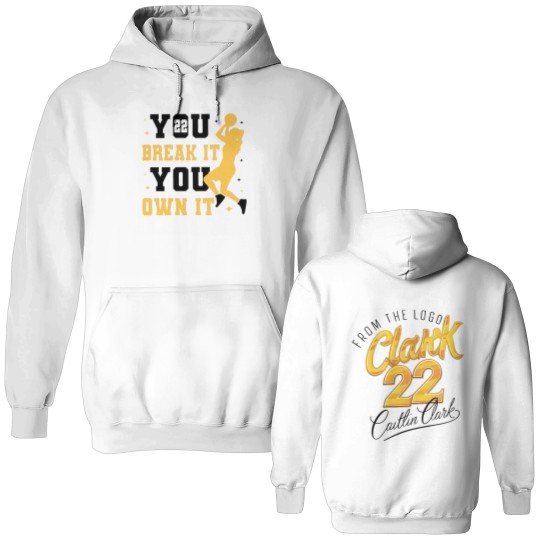 Discover Caitlin Clark Double Sided Hoodies American Clark 22 Basketball Double Sided Hoodies All Size For Men Women
