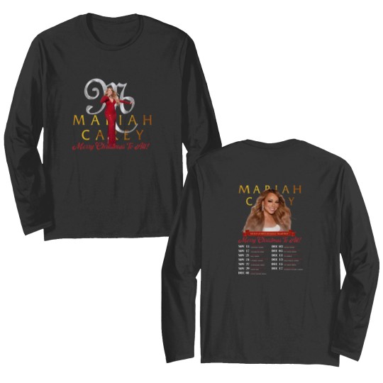 Discover Mariah Carey 2023 All I Want To Christmas Music Double Sided Long Sleeves