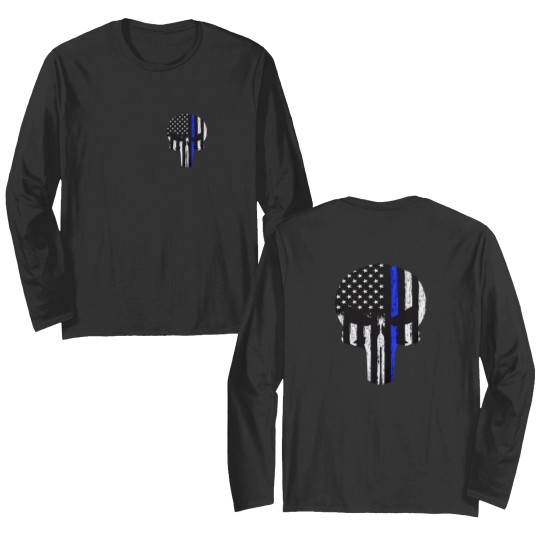 Discover Thin Blue Line Double-Sided Long Sleeve Shirts