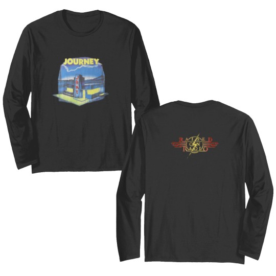 Discover Journey vintage Double Sided Long Sleeves white concert tour raised on radio music rock
